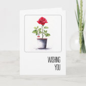 Birthday Watercolor Red Rose Bush Kaart (Voorkant)