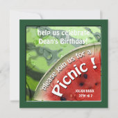 Birthday Watermelon Summer Picnic Kaart (Voorkant)
