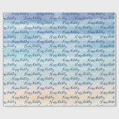 Birthday Waterverf Abstract gestreept Cadeaupapier (Vlak)