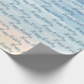 Birthday Waterverf Abstract gestreept Cadeaupapier (Hoek)