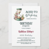 Birthday Waterverf Floral Hourglass Kaart (Voorkant)