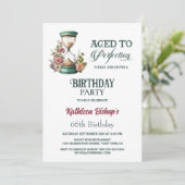 Birthday Waterverf Floral Hourglass Kaart (Staand voorkant)