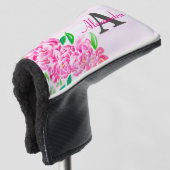 Birthday-waterverf pinda's met naam golfheadcover (3/4 voorkant)