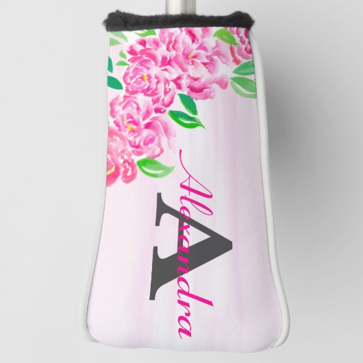 Birthday-waterverf pinda's met naam golfheadcover (Draai 90)