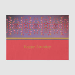 Birthday-weefsel in roze roze en mosterd tissuepapier