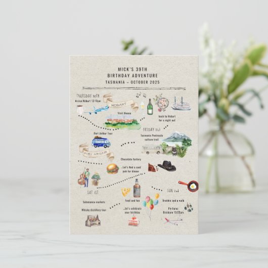 Birthday Weekend Itinerary | Tasmanie (Staand voorkant)