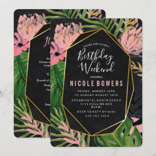 Birthday Weekend Itinerary Uitnodiging