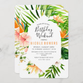 Birthday Weekend Itinerary Uitnodiging (Voorkant / Achterkant)