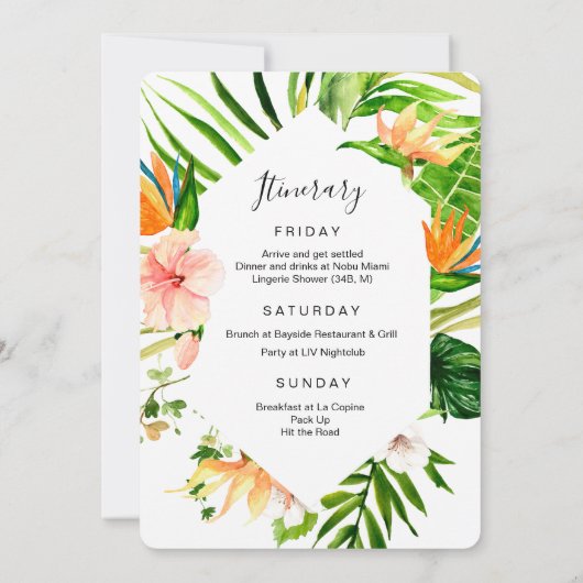 Birthday Weekend Itinerary Uitnodiging (Achterkant)