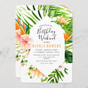 Birthday Weekend Itinerary Uitnodiging