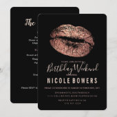 Birthday Weekend Itinerary Uitnodiging (Voorkant / Achterkant)