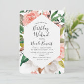 Birthday Weekend Itinerary Uitnodiging (Staand voorkant)