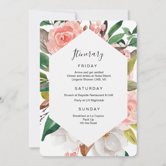 Birthday Weekend Itinerary Uitnodiging (Achterkant)