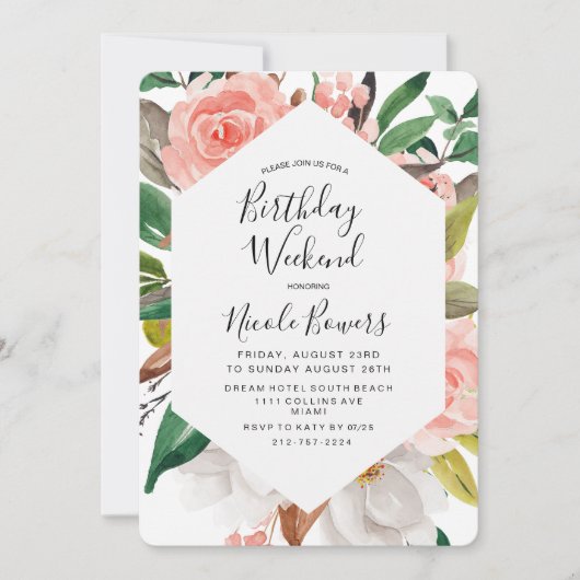 Birthday Weekend Itinerary Uitnodiging (Voorkant)