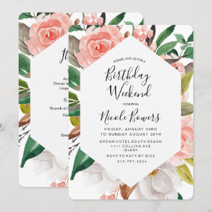 Birthday Weekend Itinerary Uitnodiging