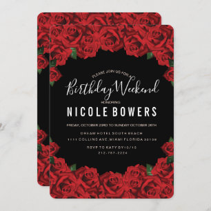 Birthday Weekend Itinerary Uitnodiging