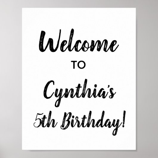 Birthday Welcome Sign. Poster (Voorkant)