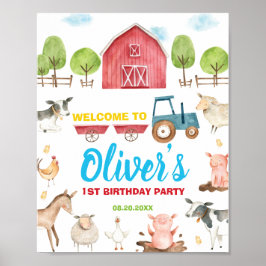 Birthday Welkom bij boerderijdieren van de Fun Par Poster