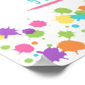 Birthday Welkom bij de roze regenboogkunst Poster (Hoek)