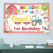 Birthday Welkomstachtergrond van boerderijdieren Spandoek (Beurs)