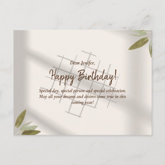 Birthday Wenskaart Briefkaart (Voorkant)