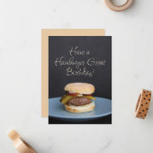 Birthday Wenskaart for All Hamburger Lovers Notitiekaartje (Voorkant / Achterkant in situ)