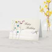 Birthday wenskaart kaart (Gele Bloem)