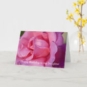 Birthday Wenskaart voor dochter _ Roze Rose Kaart (Gele Bloem)