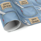 Birthday WFrench in Jean Pocket Cadeaupapier (Rol Hoek)