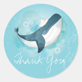 Birthday Whale Dank u Ronde Sticker