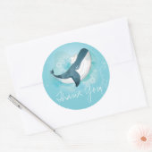 Birthday Whale Dank u Ronde Sticker (Envelop)