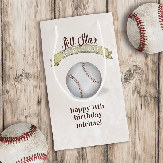 Birthday  Whimsical Baseball All Star Party Klein Cadeauzakje