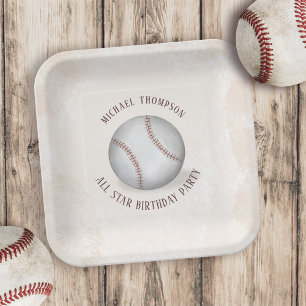 Birthday Whimsical Baseball All Star Party Papieren Bordje