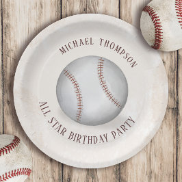Birthday Whimsical Baseball All Star Party Papieren Bordje