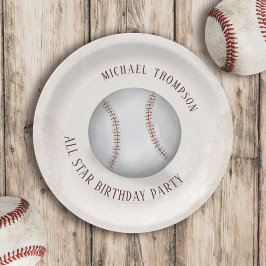 Birthday Whimsical Baseball All Star Party Papieren Bordje