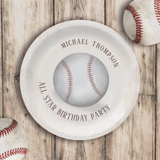 Birthday Whimsical Baseball All Star Party Papieren Bordje
