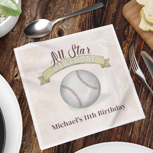 Birthday  Whimsical Baseball All Star Party Servet