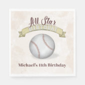 Birthday  Whimsical Baseball All Star Party Servet (Voorkant)