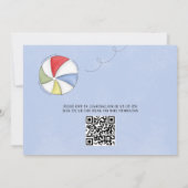Birthday Whimsical Pool Party Swimsuit QR Code Kaart (Achterkant)