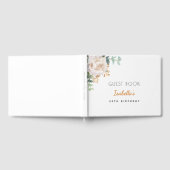 Birthday white floral eucalyptus greenery monogram gastenboek (Volledig)