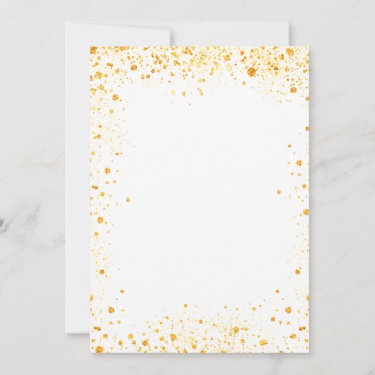 Birthday white glitter elegant kaart (Achterkant)