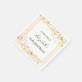 Birthday white gold confetti name script elegant servet (Hoek)