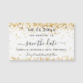 Birthday white gold elegant Save the Date magnet (Voorkant)
