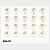 Birthday white gold glitter ballonnen name ronde sticker (Vel)