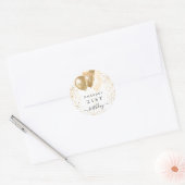 Birthday white gold glitter ballonnen name ronde sticker (Envelop)