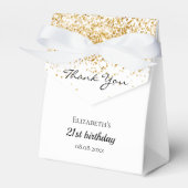 Birthday white gold glitter bedankt bedankdoosjes (Voorkant Zijde)