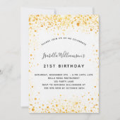 Birthday white gold glitter elegant luxe kaart (Voorkant)