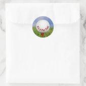 Birthday White Golf Ball on Red T-shirt Ronde Sticker (Tas)