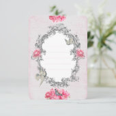 Birthday - White Linen - Invitation Kaart (Staand voorkant)