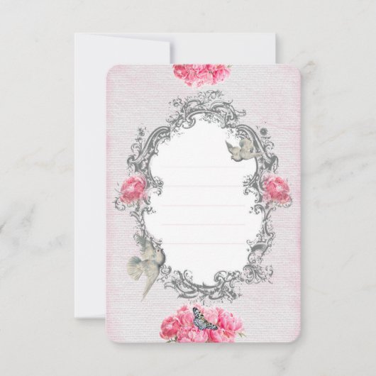 Birthday - White Linen - Invitation Kaart (Voorkant)